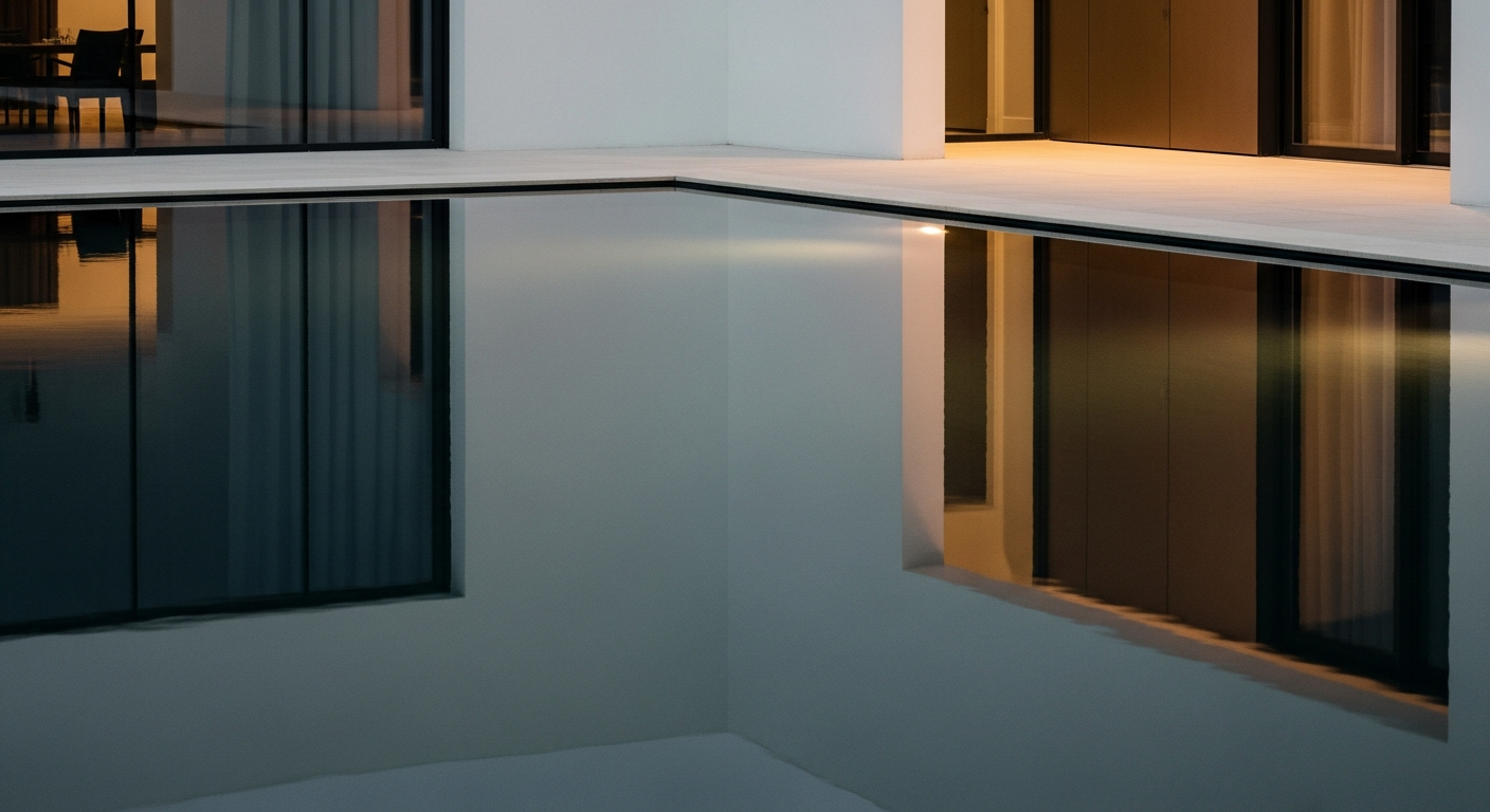 Piscina ao entardecer