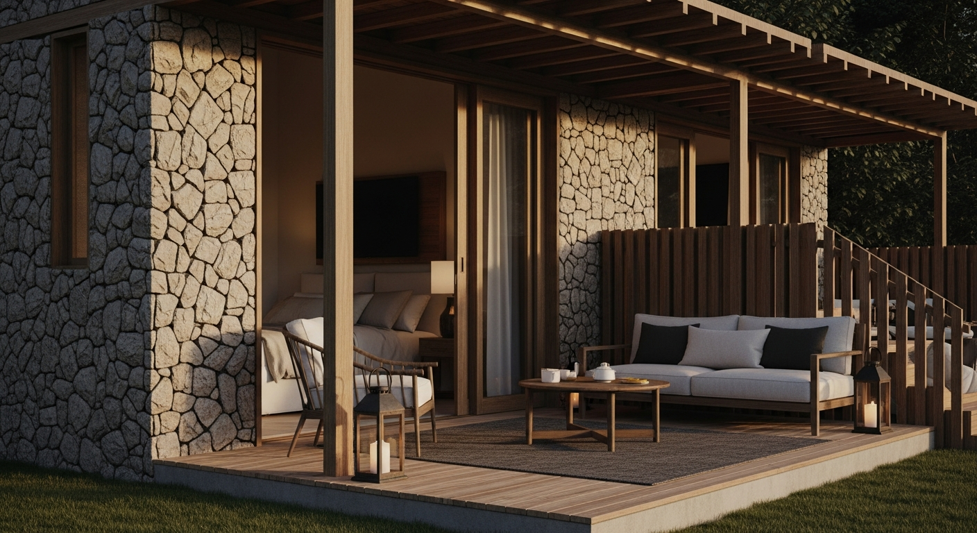 Pousada boutique transformada em destino de viagem por meio de design de experiência e branding imobiliário assinado pela NUGHA